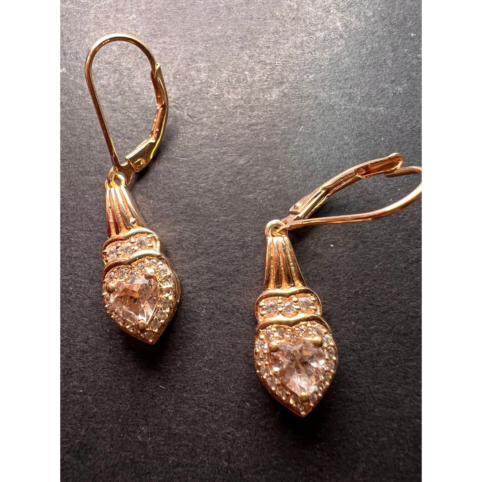 Other Morganite and Zircon rose gold over sterling silver earrings Size ONE SIZE - 3 Thumbnail