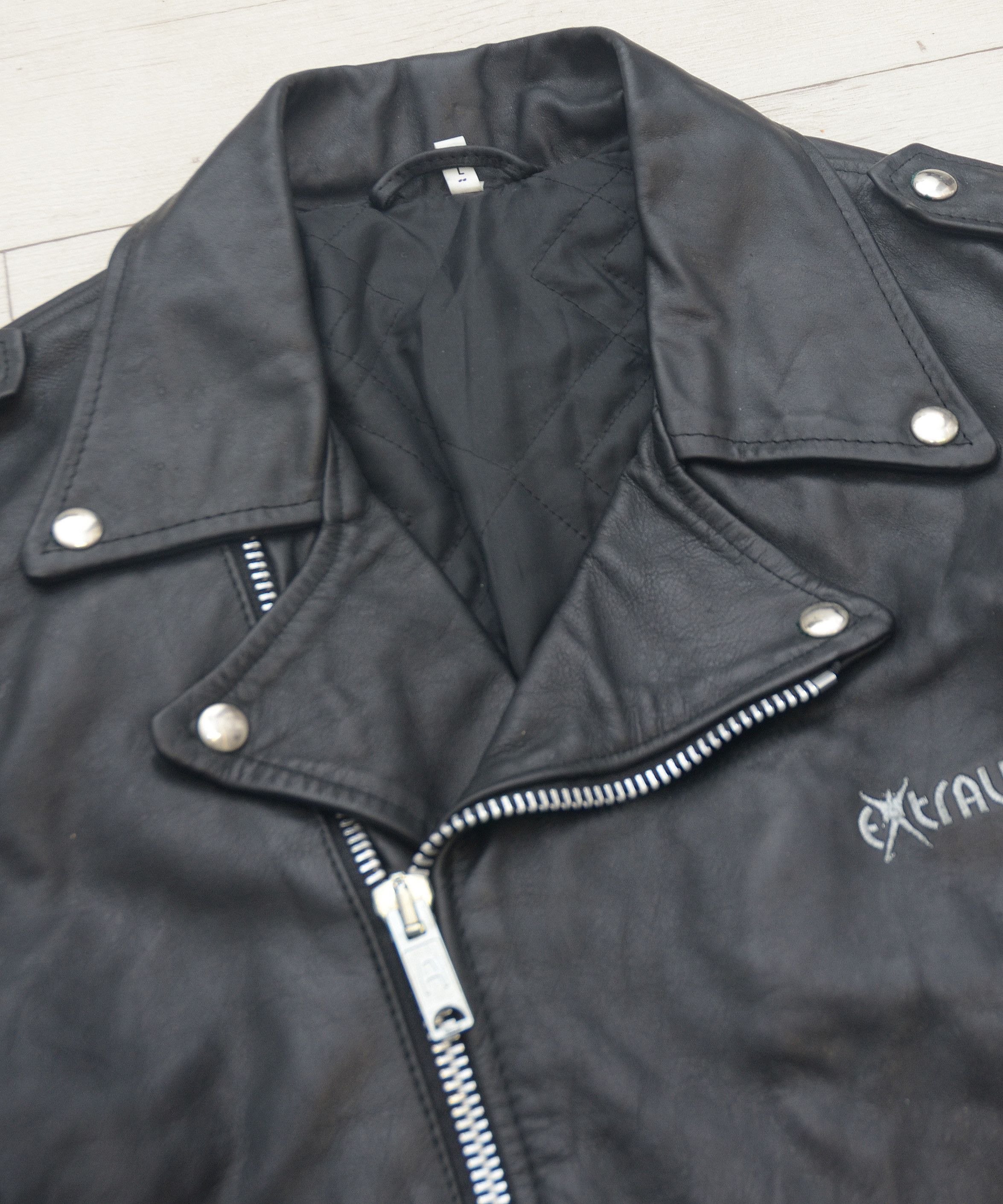 Vintage VINTAGE Made in France BLACK MOTORCYCLE LEATHER BIKER JACKET Size US M / EU 48-50 / 2 - 4 Thumbnail