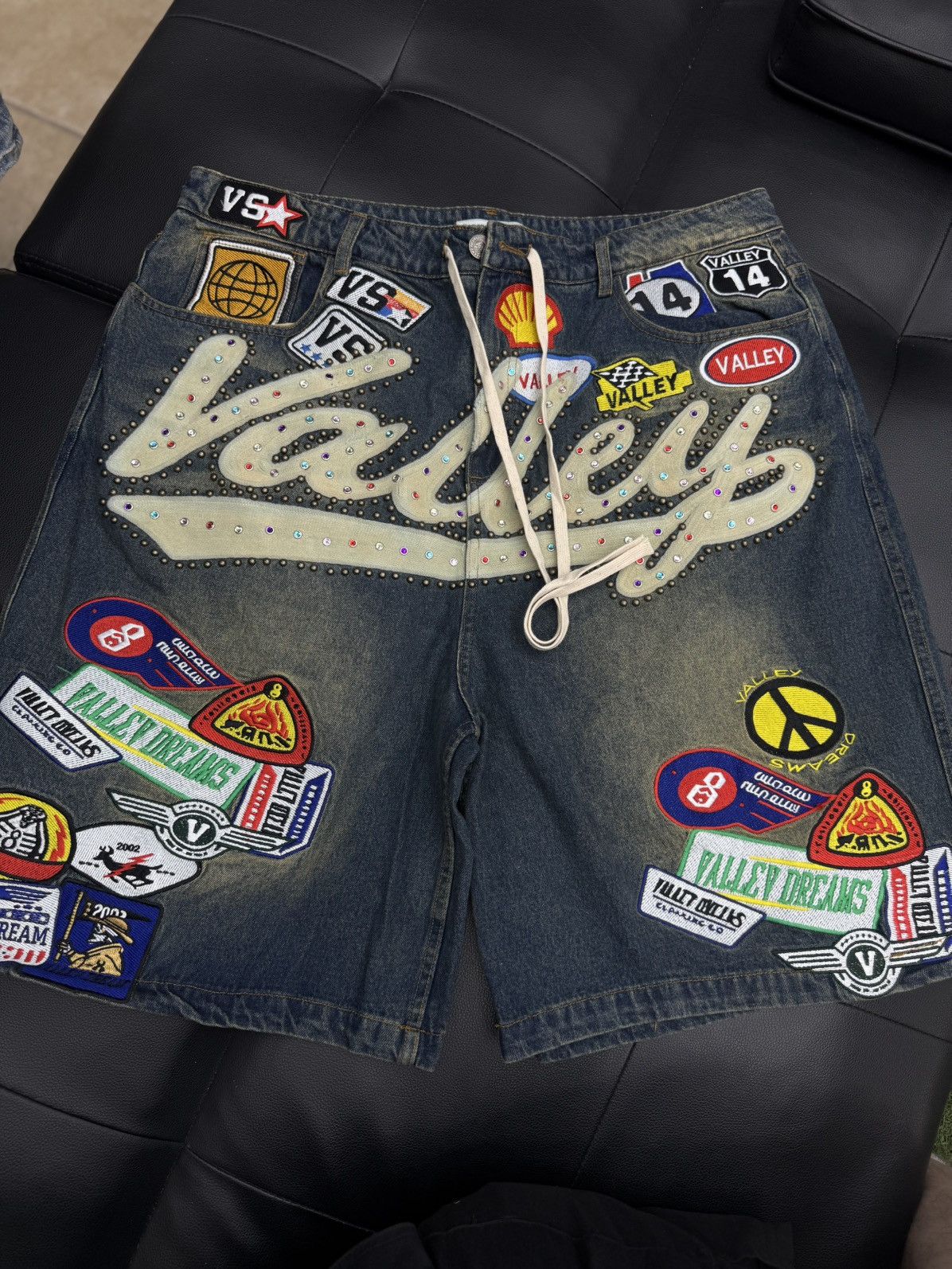Vale Vale Blue Denim Patchwork Shorts Size 36 (Brand New) Size US 36 / EU 52 - 2 Thumbnail