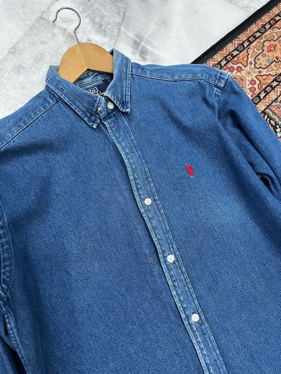 Polo Ralph Lauren Vintage 90’s Polo Ralph Lauren Denim Shirt Size US L / EU 52-54 / 3 - 2 Thumbnail
