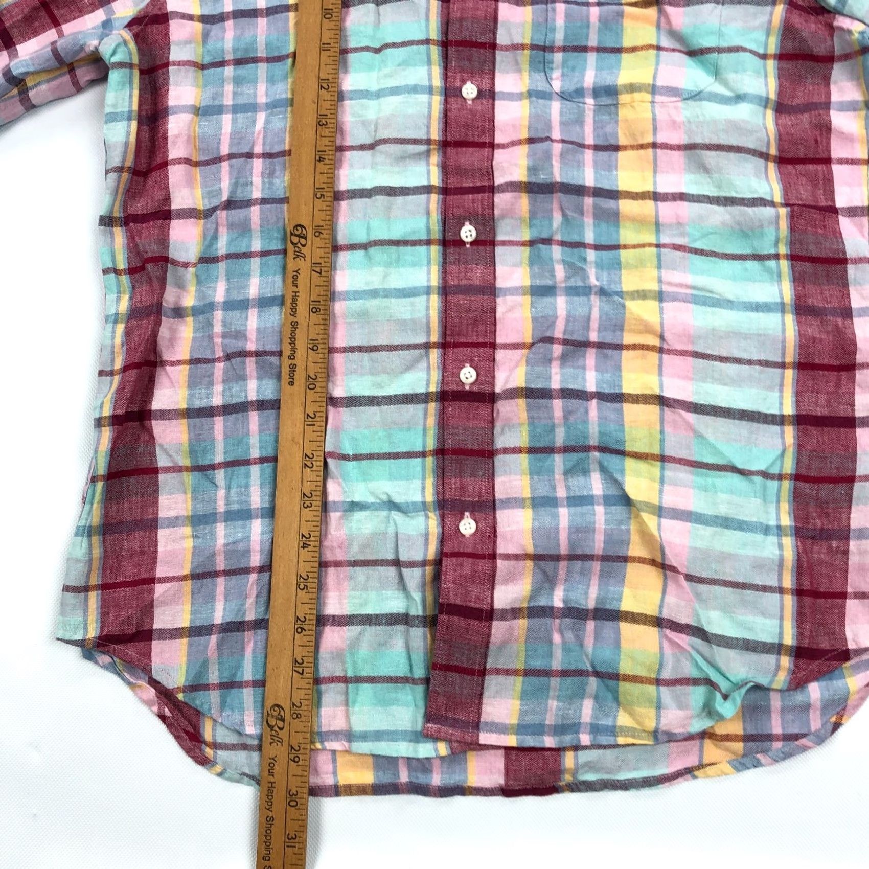 J.Crew NWT J. Crew Linen Shirt Mens Medium Baird McNutt Irish Plaid NEW Shirt Mulitcolor (adjusted) Size US M / EU 48-50 / 2 - 7 Thumbnail