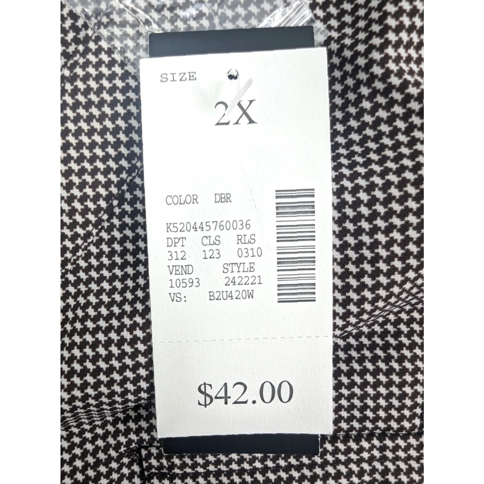 Vintage NWT Maggie Barnes Shirt Womens 2X 22/24 Black Houndstooth Pockets Short Sleeve Size XXL / US 16-18 / IT 52-54 - 7 Thumbnail