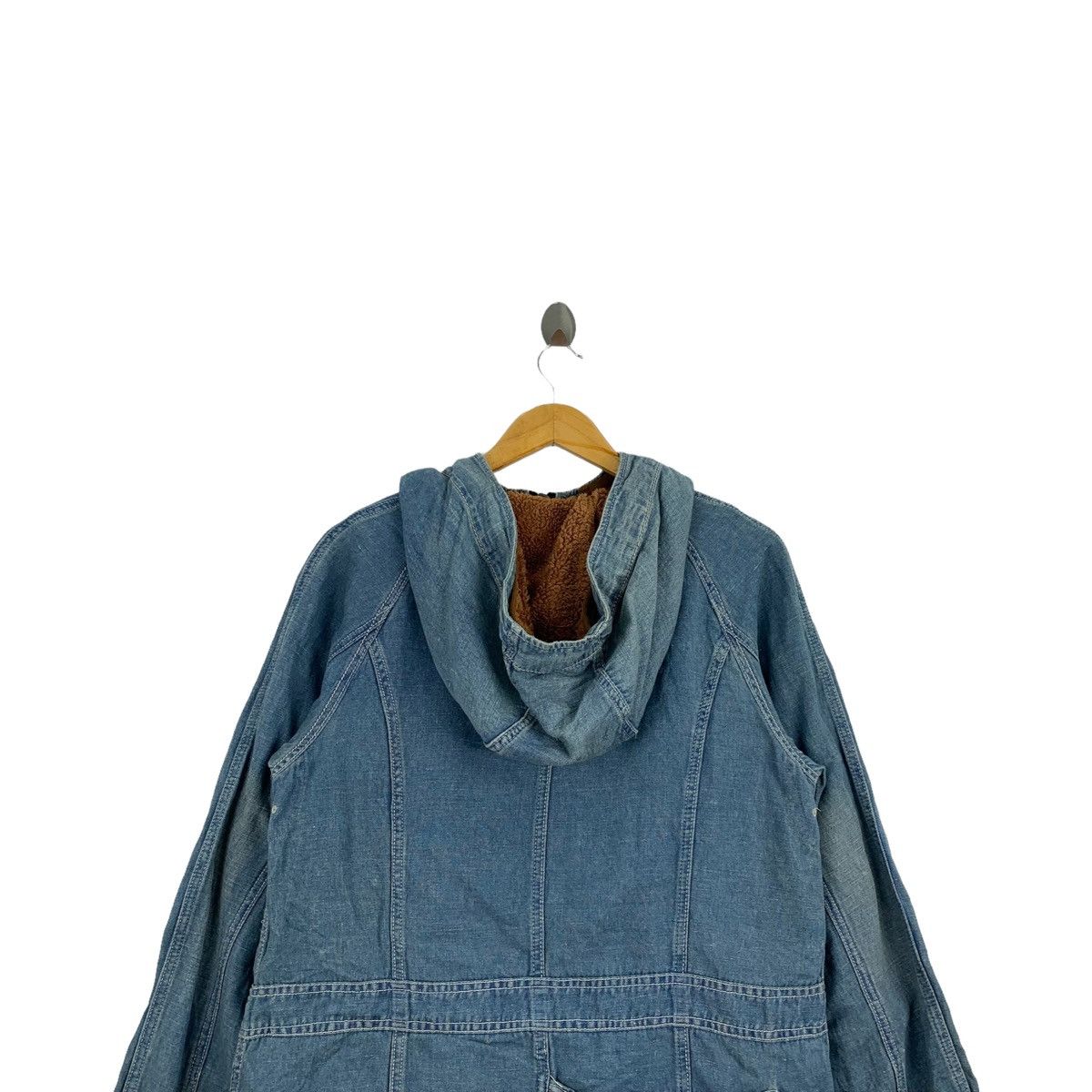 Japanese Brand CUBE SUGAR Japanese Workwear Denim Hoodie Parka Jacket Size US L / EU 52-54 / 3 - 6 Thumbnail