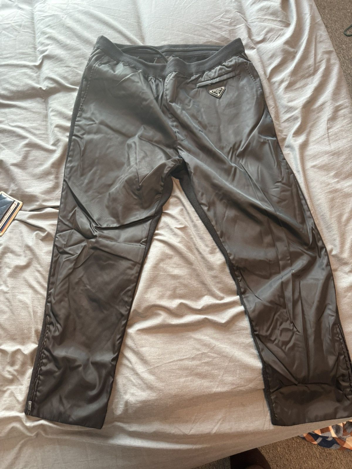 image of Prada Re-Nylon Mix Sweatpants in Black, Men's (Size 34)