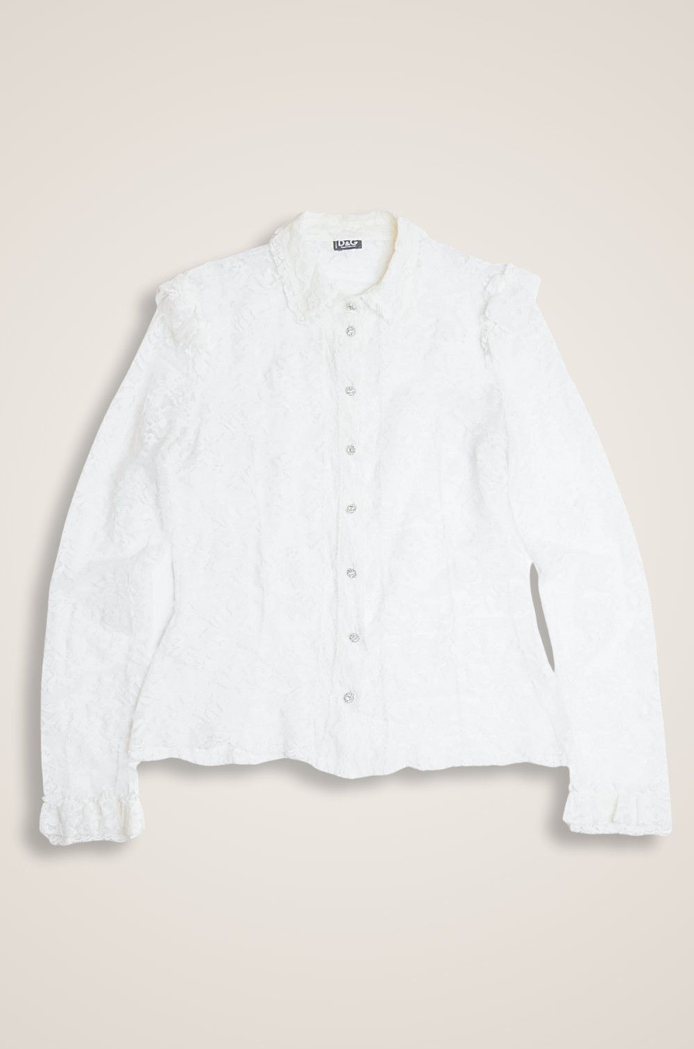 Dolce & Gabbana D&G Dolce & Gabbana White Lace Blouse – Size M Size M / US 6-8 / IT 42-44 - 1 Thumbnail