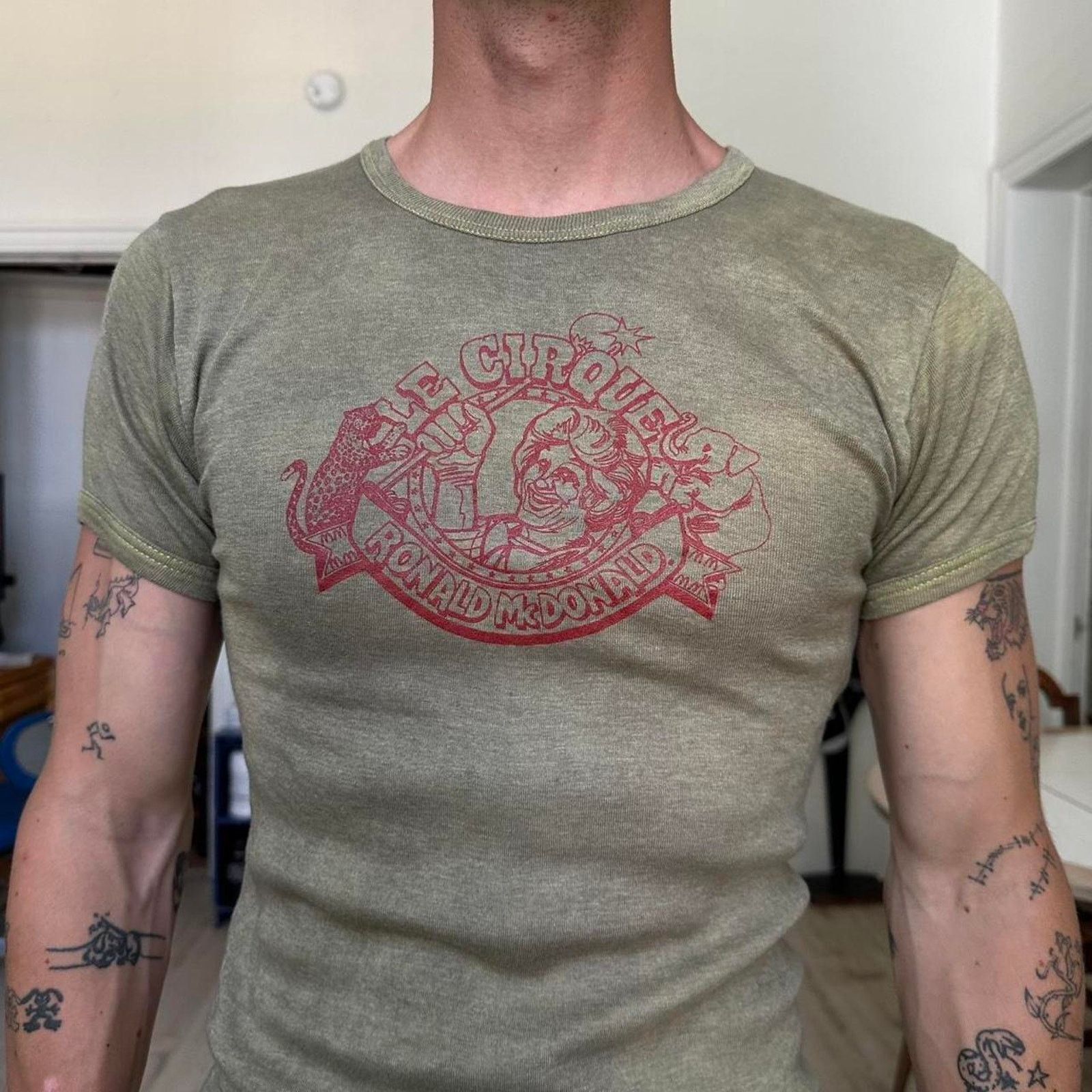 Other Rare Vintage 60s 70s Ronald McDonald Le Cirque Ringer Tee Size US S / EU 44-46 / 1 - 4 Thumbnail