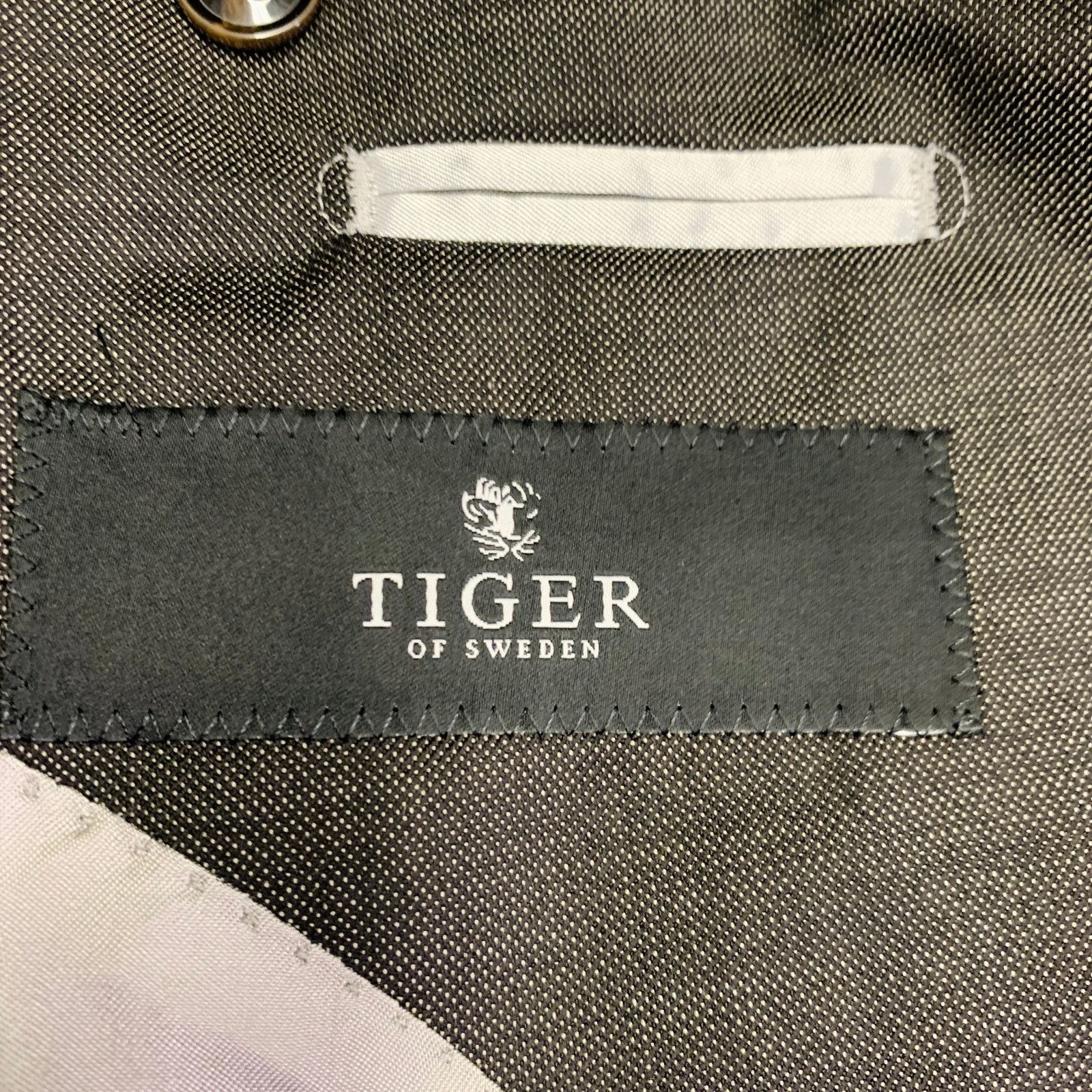 Tiger of Sweden Size 46 Black Cream Dots Wool Cashmere Notch Lapel Suit Size 46R - 7 Thumbnail
