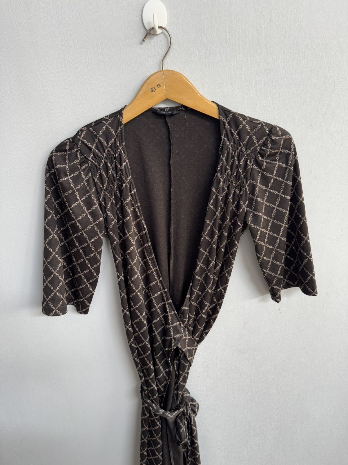 Comme Ca Ism MOTHERHOOD MATERNITY BROWN WRAP DRESS WITH ROPE PATTERN Size M / US 6-8 / IT 42-44 - 2 Thumbnail