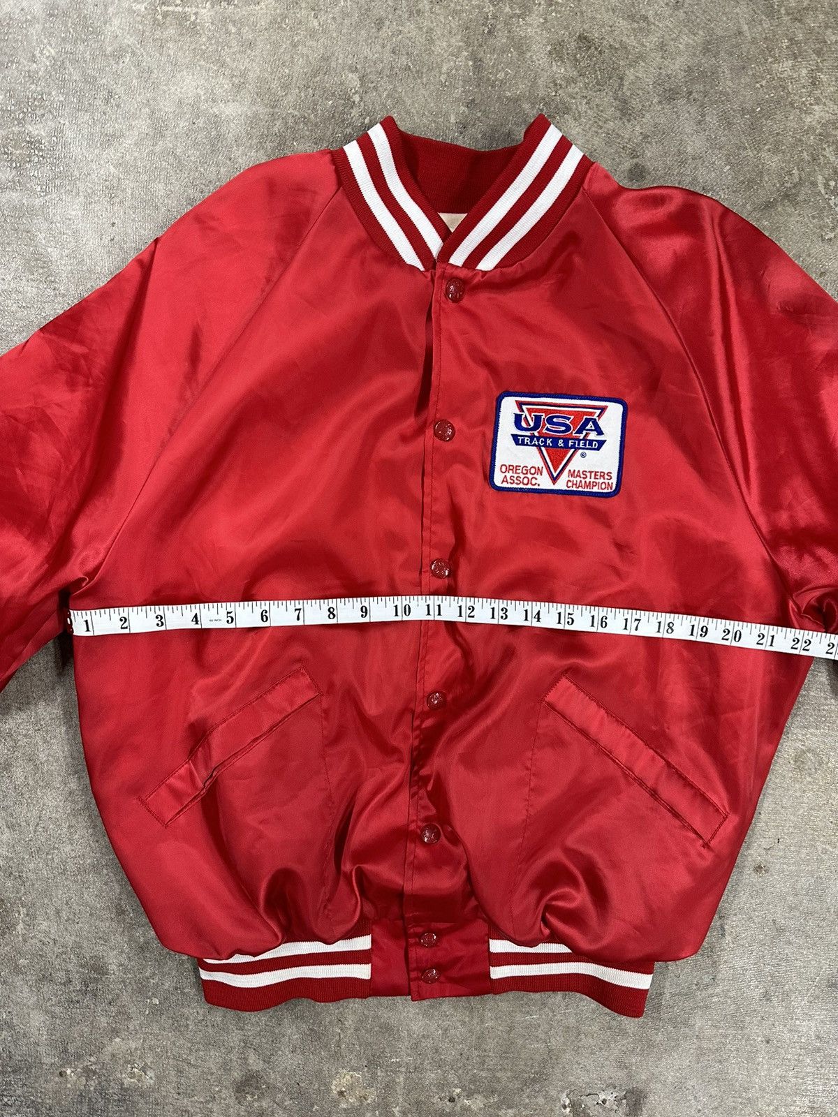 Vintage Vintage 80s USA Track & Field Nylon Satin Bomber Jacket Size L / US 10 / IT 46 - 16 Thumbnail