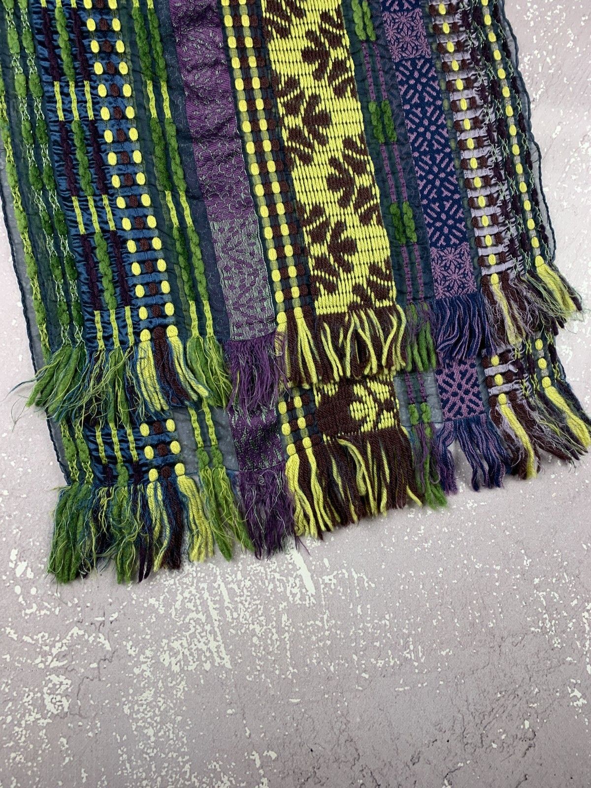 Etro Etro Wool/Silk Stole Blend Multicolor Striped Muffler Scarf Size ONE SIZE - 4 Thumbnail