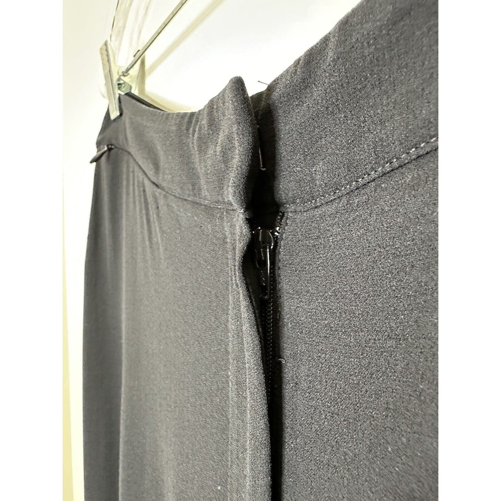 Eileen Fisher EILEEN FISHER Sz 12 Black Silk Georgette Crepe Stripe Pants Size 34" / US 12 / IT 48 - 3 Thumbnail