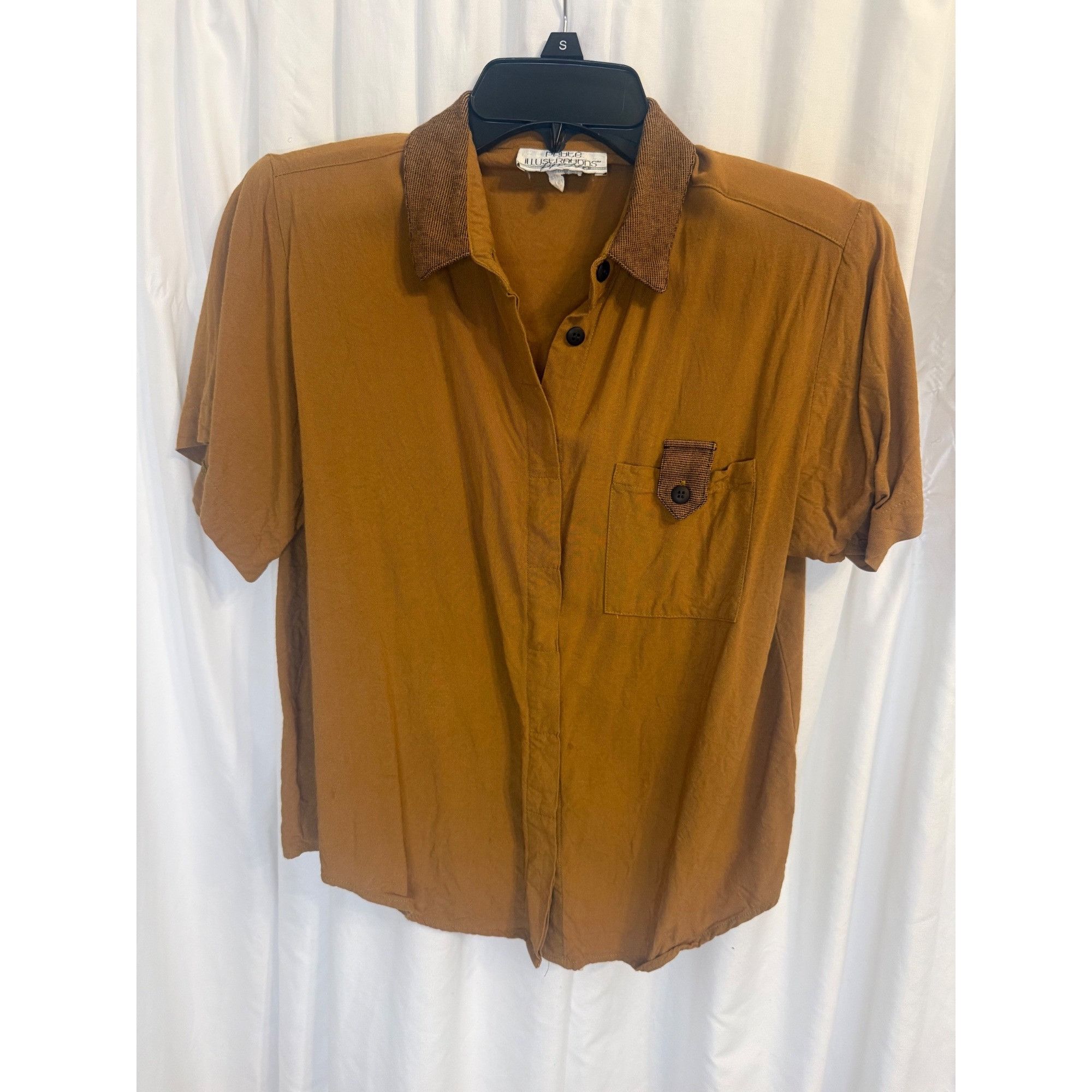 Other Petite Illustrations Vintage Mustard Button-Up Shirt Contras Size S / US 4 / IT 40 - 1 Thumbnail