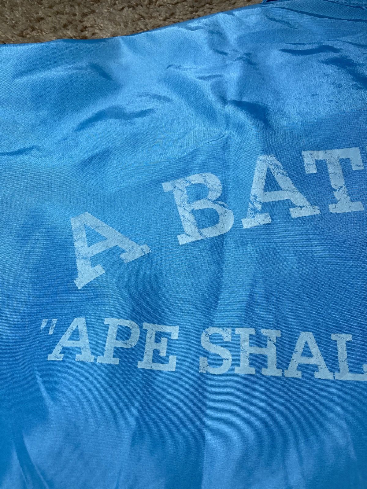 Bape 2000 Bape Nylon Varsity Jacket Baby Blue Stadium 90s OG Nigo Size US M / EU 48-50 / 2 - 11 Thumbnail