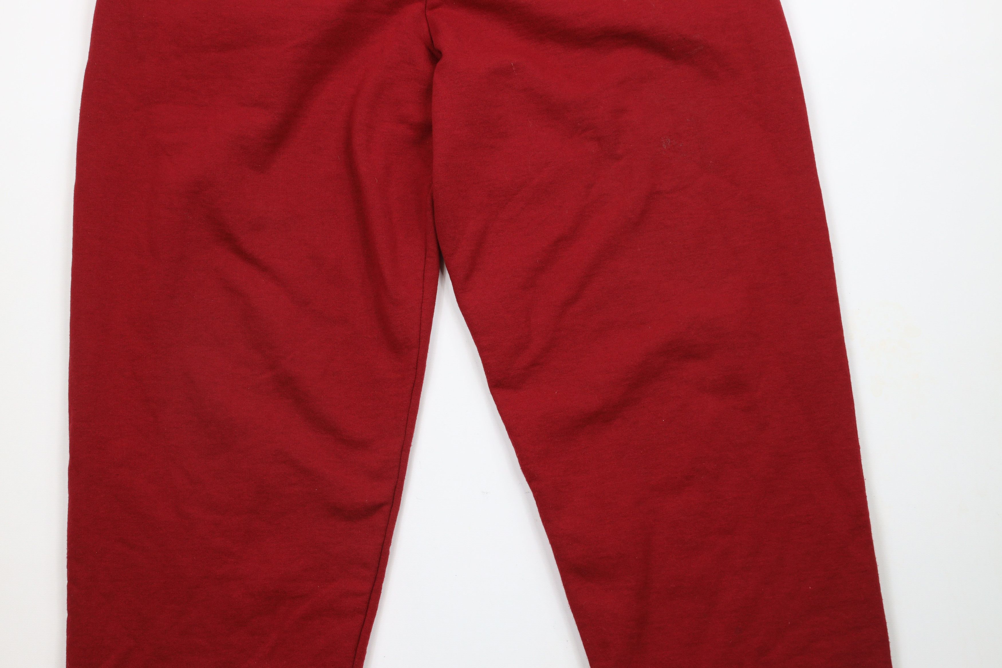 Vintage Vintage 90s Streetwear Blank Cuffed Sweatpants Joggers Red Size US 36 / EU 52 - 3 Thumbnail