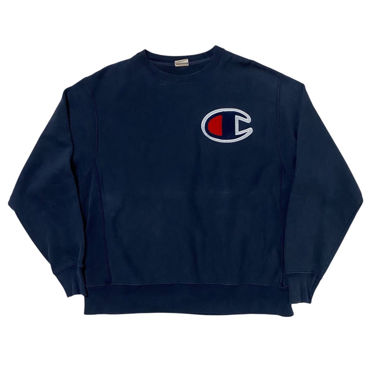 Champion Vintage Distressed Champion Big Logo Reverse Weave Size US L / EU 52-54 / 3 - 1 Thumbnail