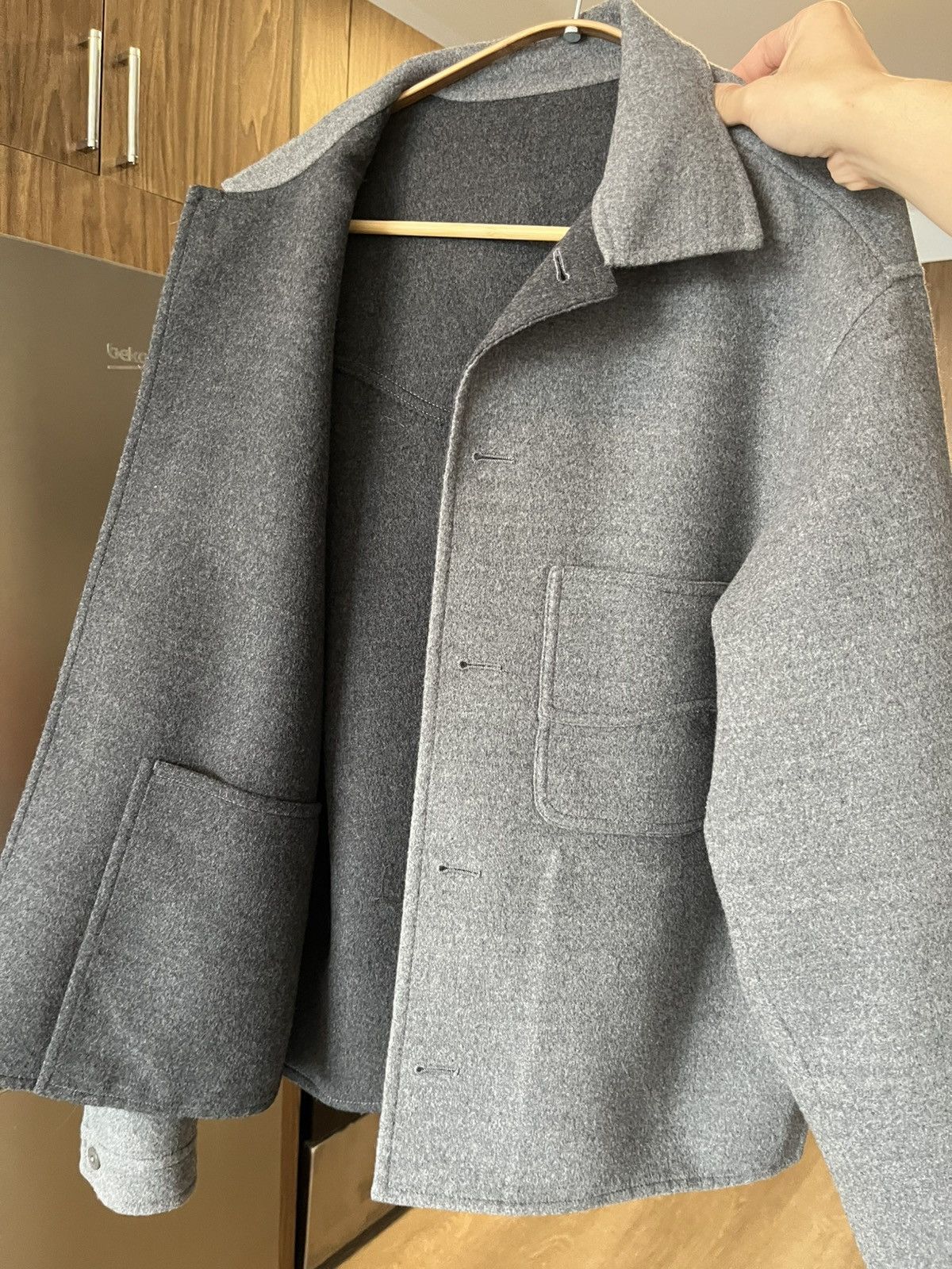 Stoffa Stoffa Split Seam Wave Jacket (Grey Brushed Merino Wool) Size US M / EU 48-50 / 2 - 7 Thumbnail