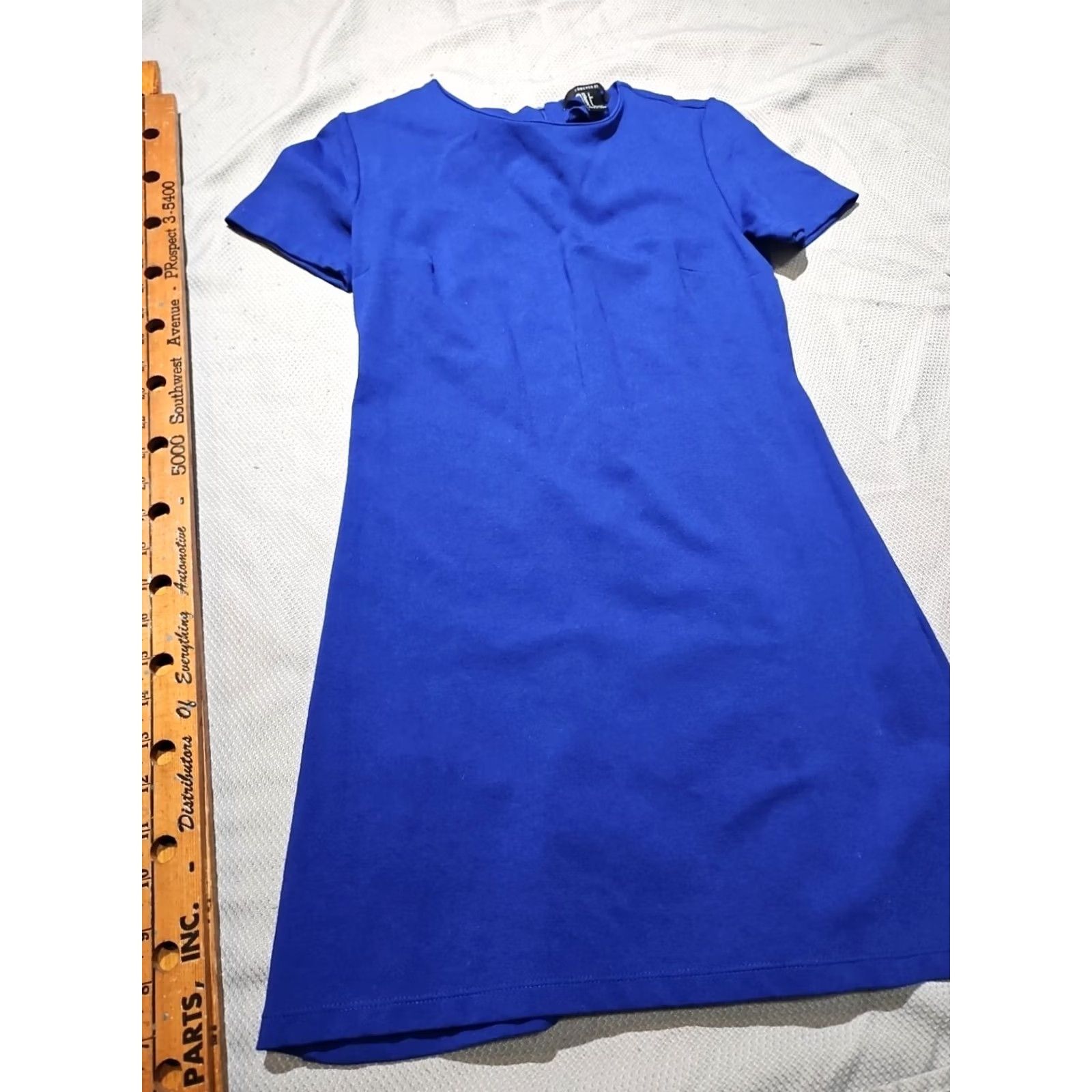 Forever 21 FOREVER 21 Dress Womens S Blue Zip Sheath Casual Career Preppy Minimalist Size S / US 4 / IT 40 - 3 Thumbnail