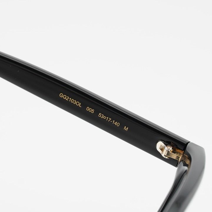 Gucci Gucci GG2103OL 005 Eyeglasses Black 53mm Square Frame Size ONE SIZE - 8 Thumbnail