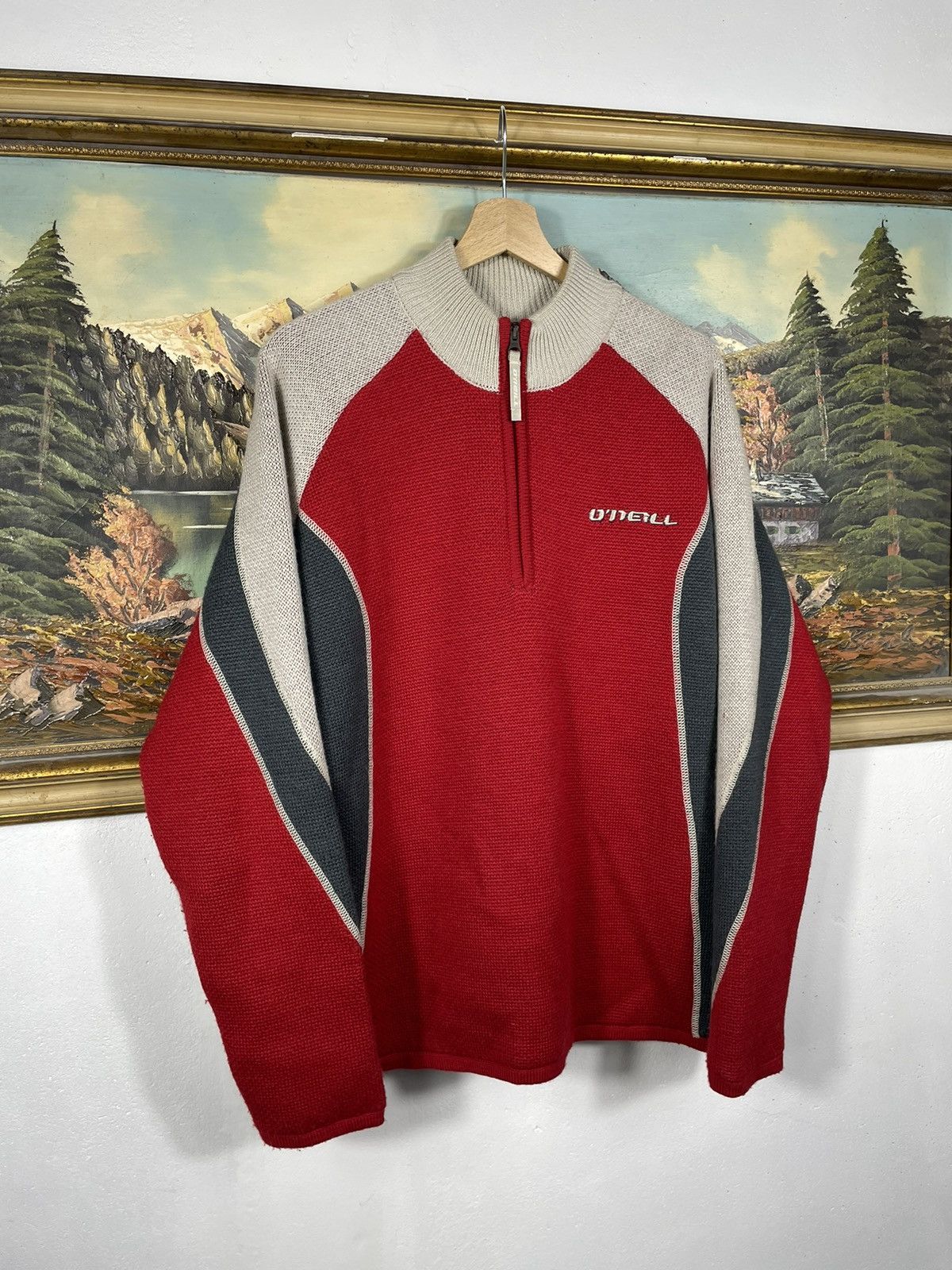 O'Neill × Vintage Vintage O’Neill Surf Wear Wool Sweater Crewneck Pull Zip 1/3 Size US L / EU 52-54 / 3 - 4 Thumbnail