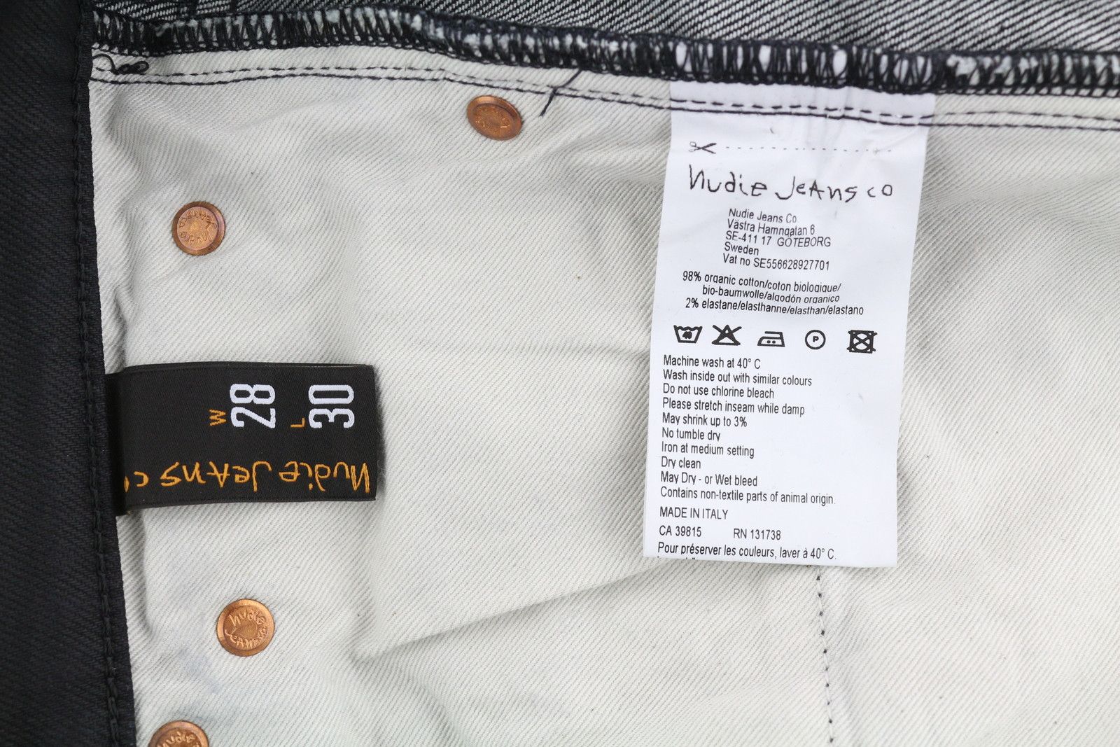 Nudie Jeans TIGHT LONG JOHN W28/L30 Throb Denim Coated Jeans 83639 Size US 28 / EU 44 - 6 Thumbnail