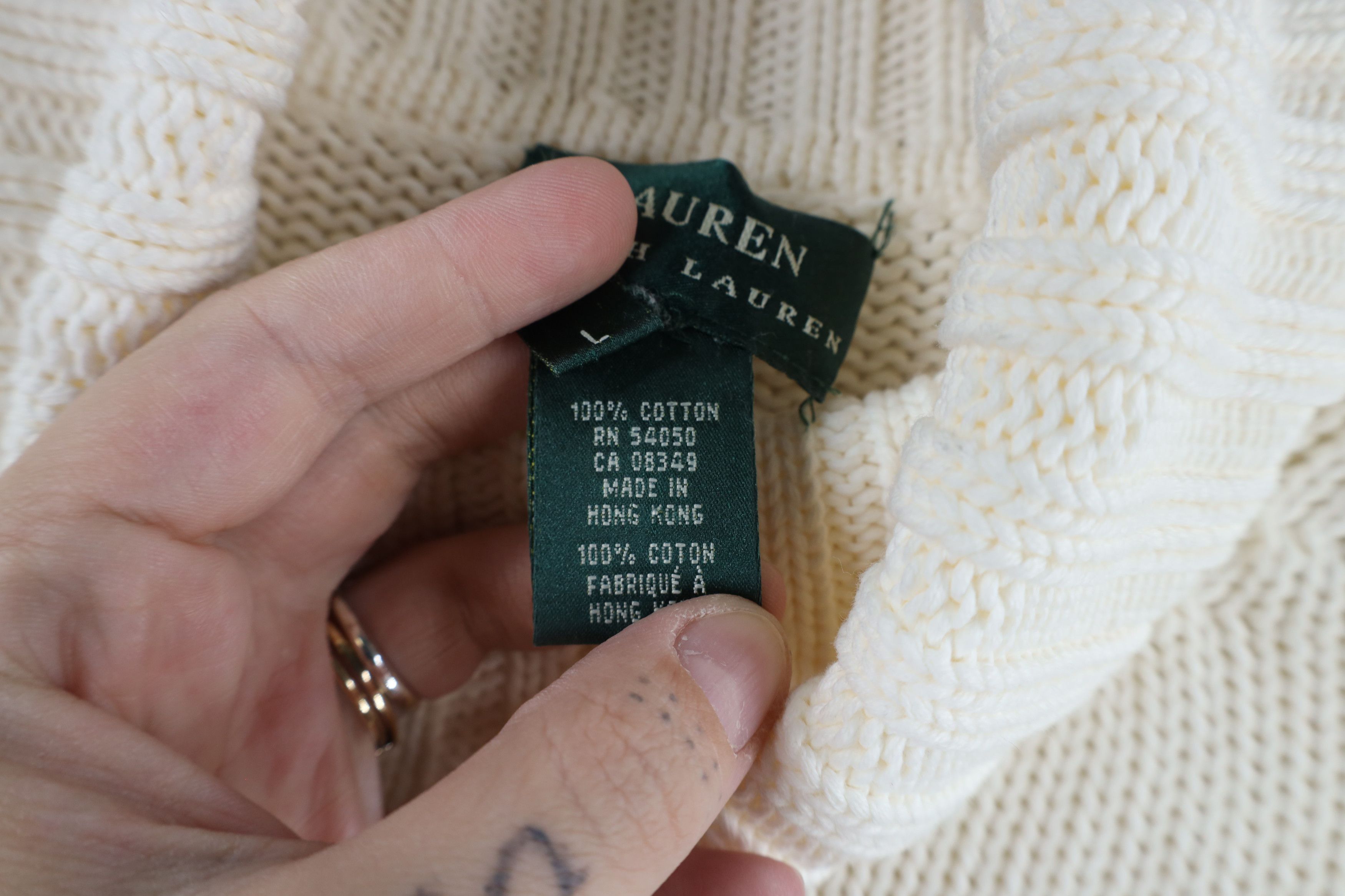 Ralph Lauren × Vintage Vintage 90s Ralph Lauren Knit Snowflake Turtleneck Sweater Size L / US 10 / IT 46 - 7 Thumbnail