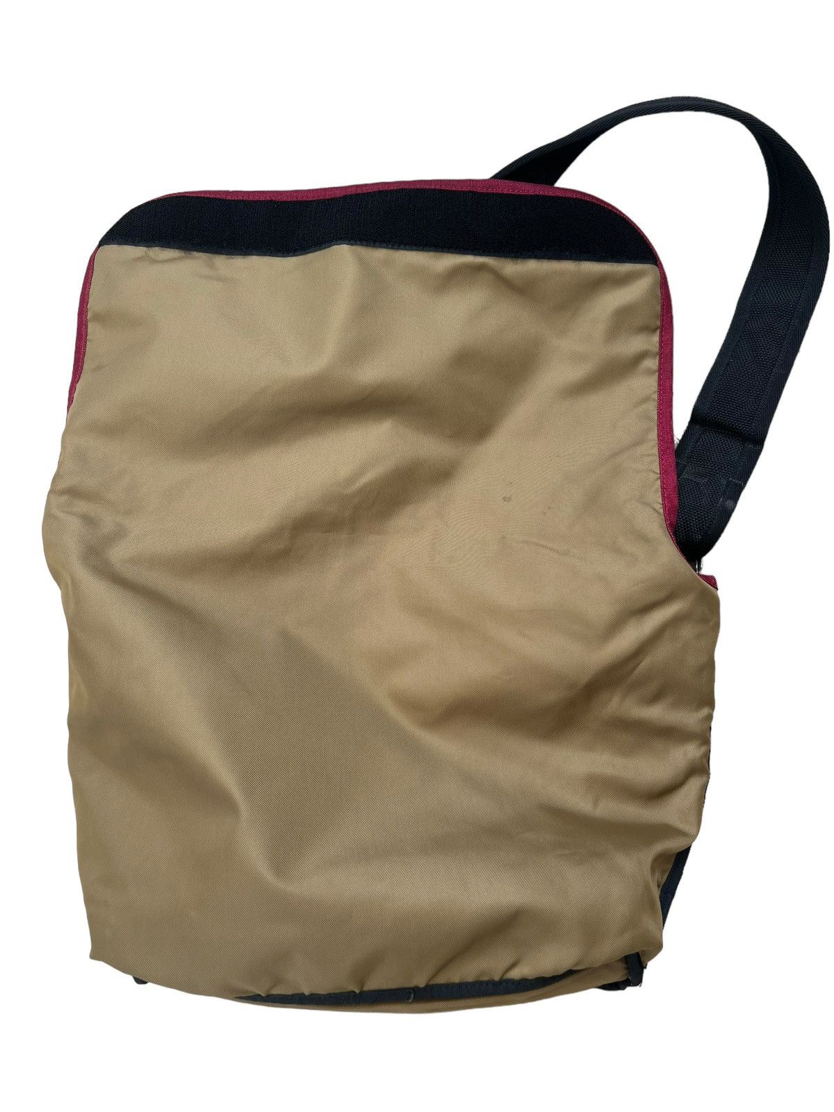 Vintage Anonym Japan Hand Made Nylon Leather Maroon Messenger Bag Size ONE SIZE - 21 Thumbnail