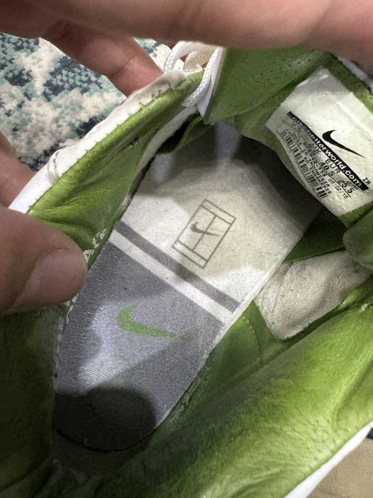 Nike 2005 NIKE AIR TRAINER 1 SP FRAGMENT WHITE CHLOROPHYLL SHOES Size US 7.5 / EU 40-41 - 10 Thumbnail
