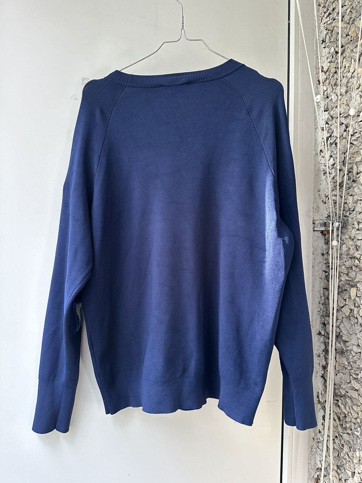 Sandro Sandro Paris Navy Viscose And Mesh Long Sleeve Jumper Size L / US 10 / IT 46 - 4 Thumbnail