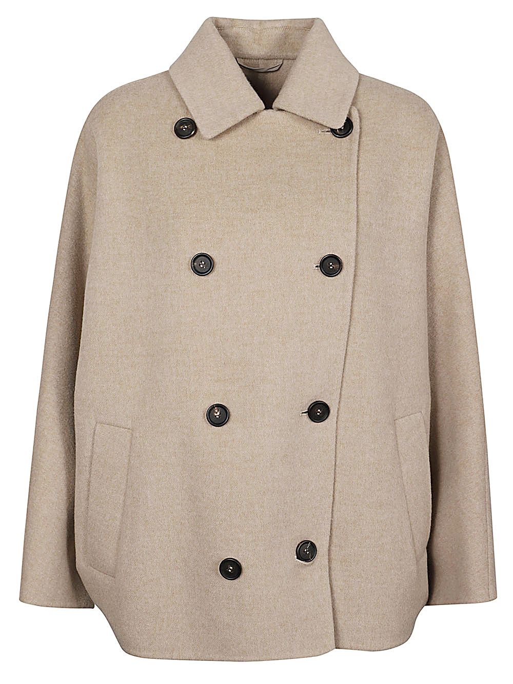 Brunello Cucinelli WOOL DOUBLE-BREASTED COAT Size S / US 4 / IT 40 - 1 Thumbnail