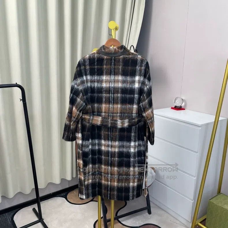 Brunello Cucinelli Brunello Cucinelli Plaid Sea Horse Wool Belted Coat Size XS / US 0-2 / IT 36-38 - 2 Thumbnail