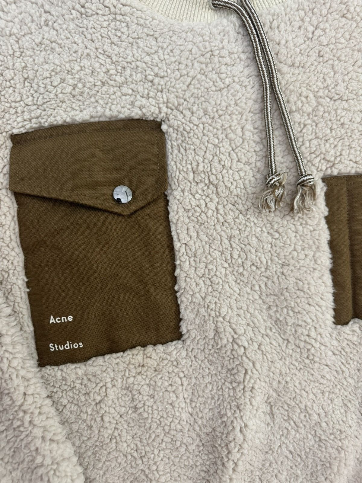 Acne Studios Acne Studios Faux-Shearling Sweatshirt - Natural Size US XL / EU 56 / 4 - 6 Thumbnail