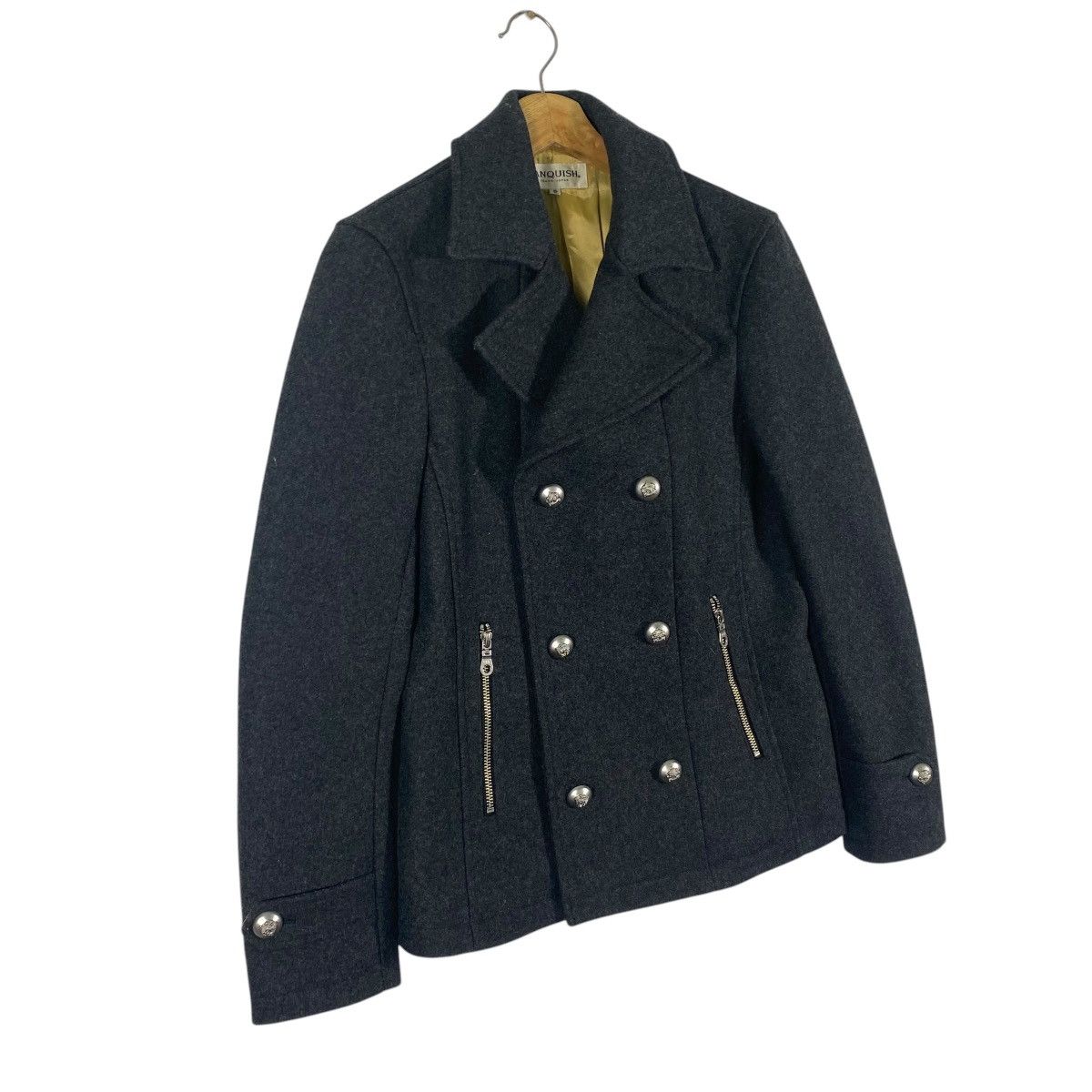 Vanquish Vintage Vanquish PeaCoat Short Coat Melton Double Coat Size US S / EU 44-46 / 1 - 3 Thumbnail