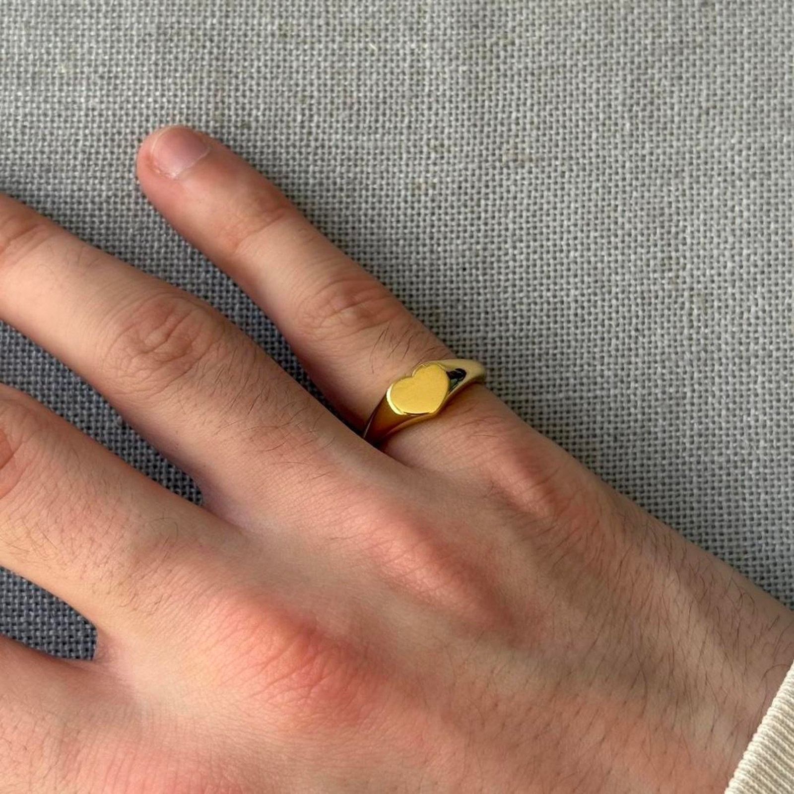 Other Gold cute heart signet Size ONE SIZE - 2 Thumbnail
