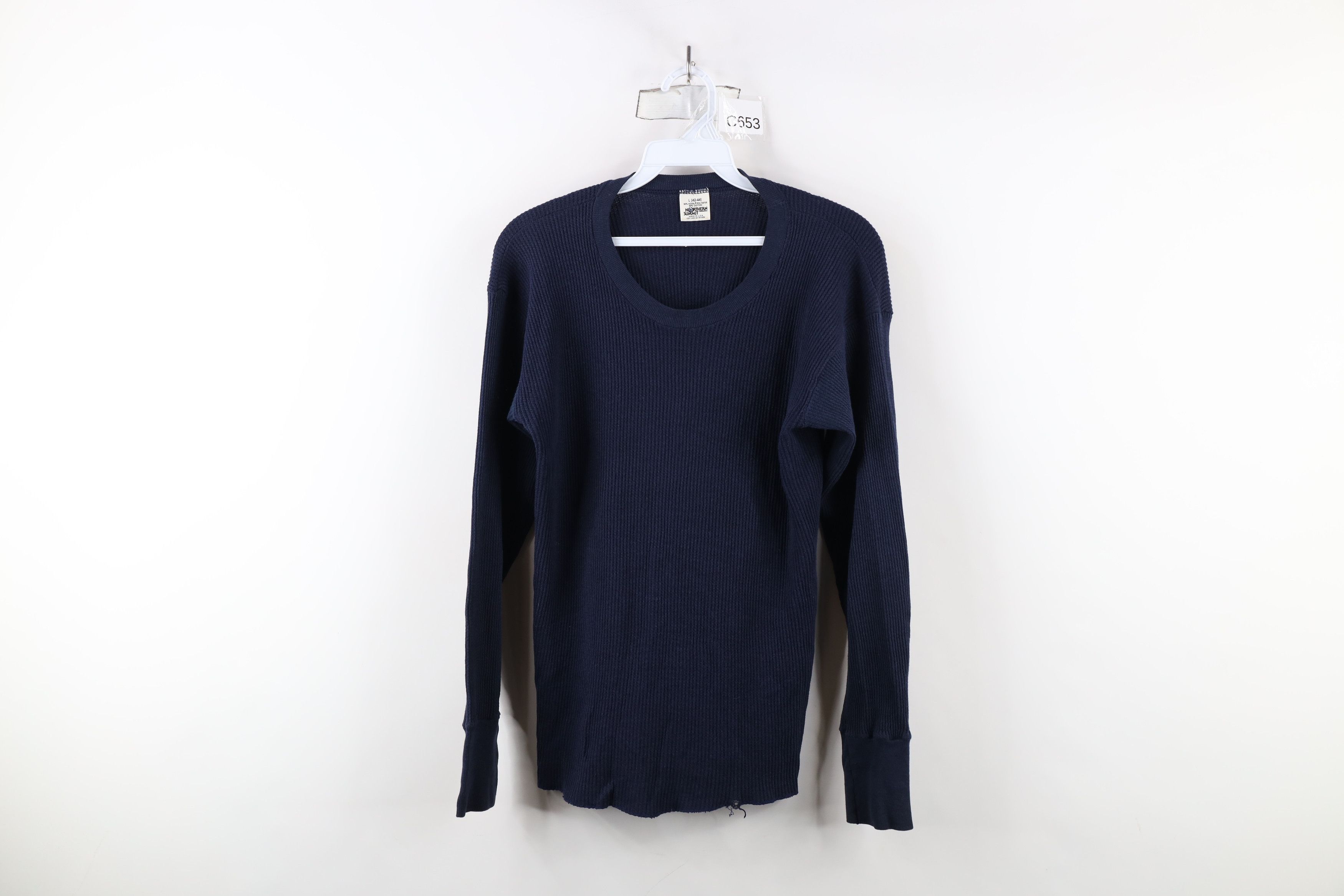 Vintage Vintage 90s Streetwear Waffle Knit Long Sleeve T-Shirt US Size US L / EU 52-54 / 3 - 1 Thumbnail