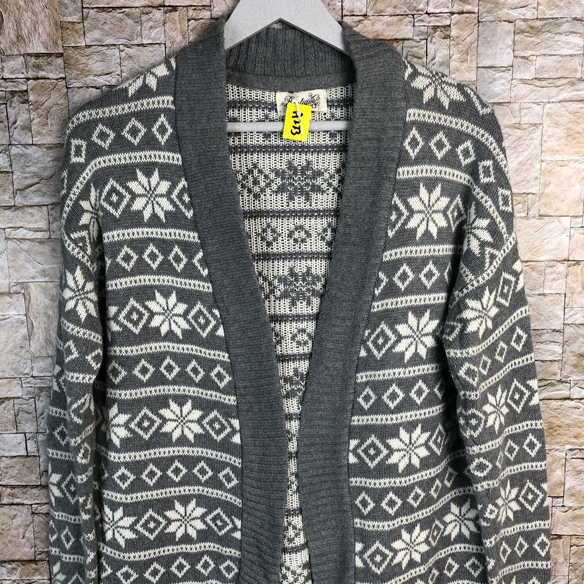 Homespun Knitwear × Japanese Brand Boutique Grey art design cardigan Knitwear #A223 Size US L / EU 52-54 / 3 - 5 Thumbnail
