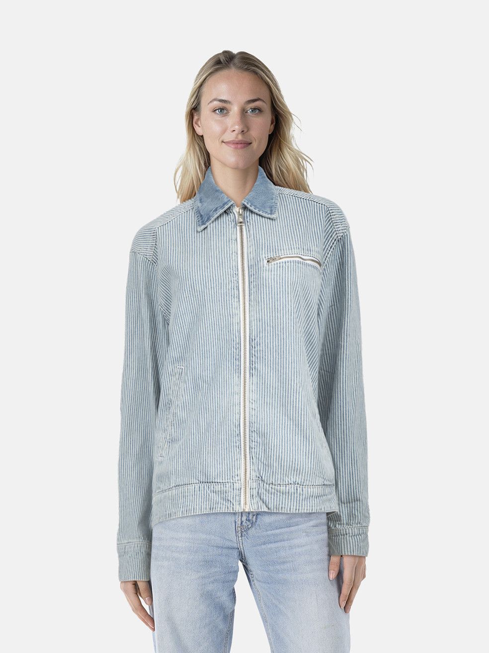 Reformation Blue Denim Harrison Utility Jacket Size M / US 6-8 / IT 42-44 - 1 Thumbnail
