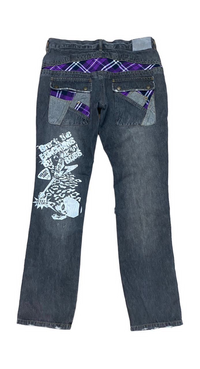 💥BEST OFFER💥SEX POT LABEL PUNK DISTRESSED DENIM