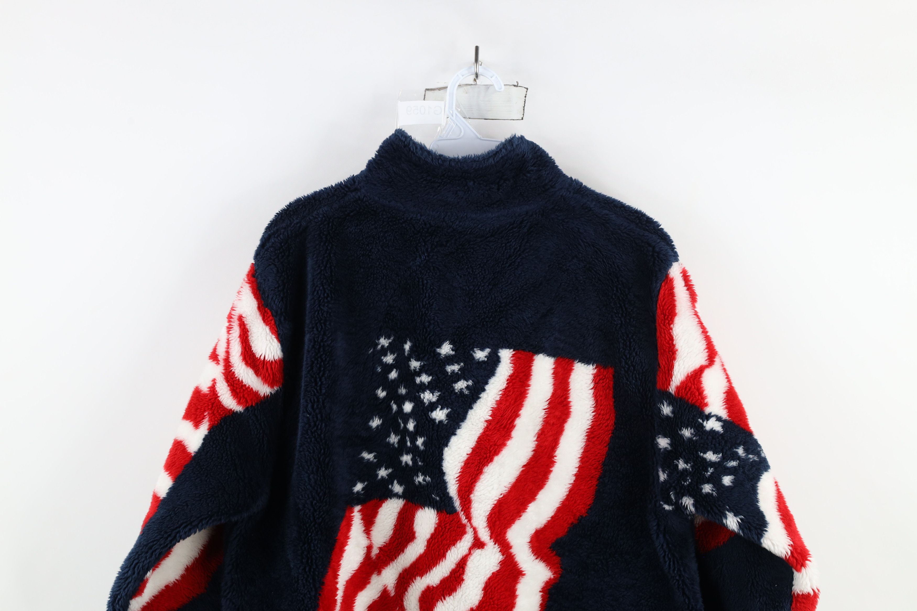 Vintage Vintage 90s Streetwear Flag All Over Print Fleece Jacket USA Size US L / EU 52-54 / 3 - 14 Thumbnail