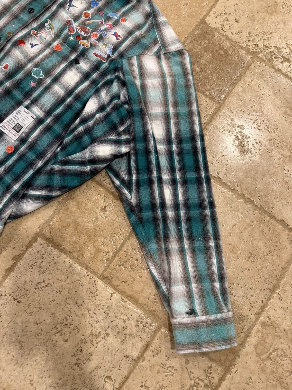 Maison MIHARA YASUHIRO Maison Mihara Yasuhiro Distressed Green Check Flannel Shirt Size US L / EU 52-54 / 3 - 8 Thumbnail