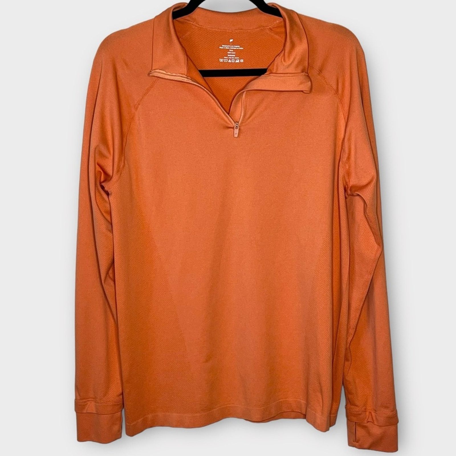 Fabletics FABLETICS 1/4 zip papaya orange long sleeve athletic shirt Size US L / EU 52-54 / 3 - 1 Thumbnail