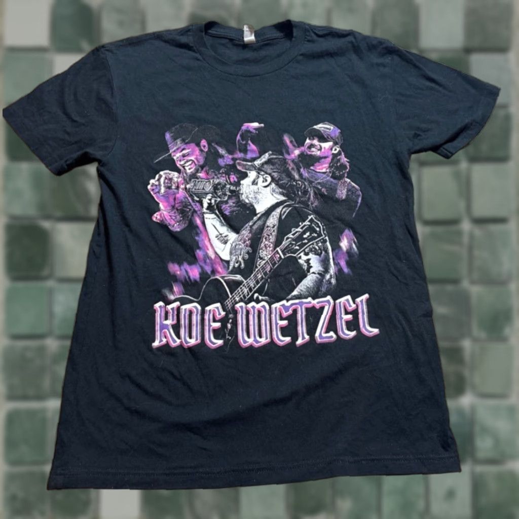 Vintage Koe Wetzel T-Shirt Mens Size S Spring 2022 Concert Tour Dates Country Music Shirt Short Sleeve Crew Neck Black Cotton Regular Seasonal Music Mens Size US S / EU 44-46 / 1 - 1 Thumbnail