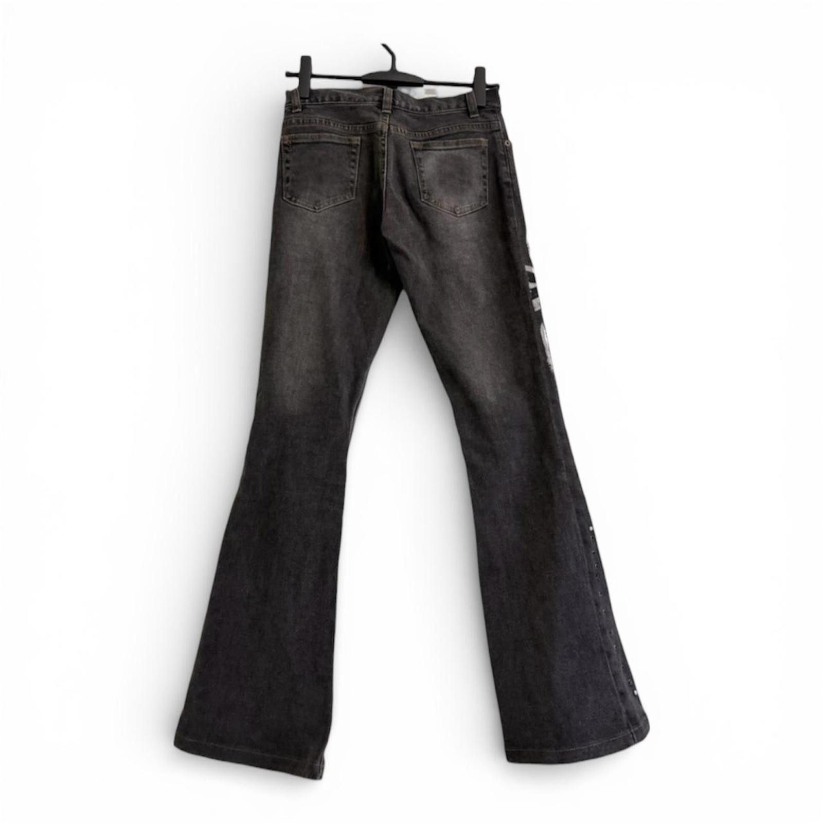 Other Grunge y2k style flower motif flare denim jeans Size 26" / US 2 / IT 38 - 2 Thumbnail
