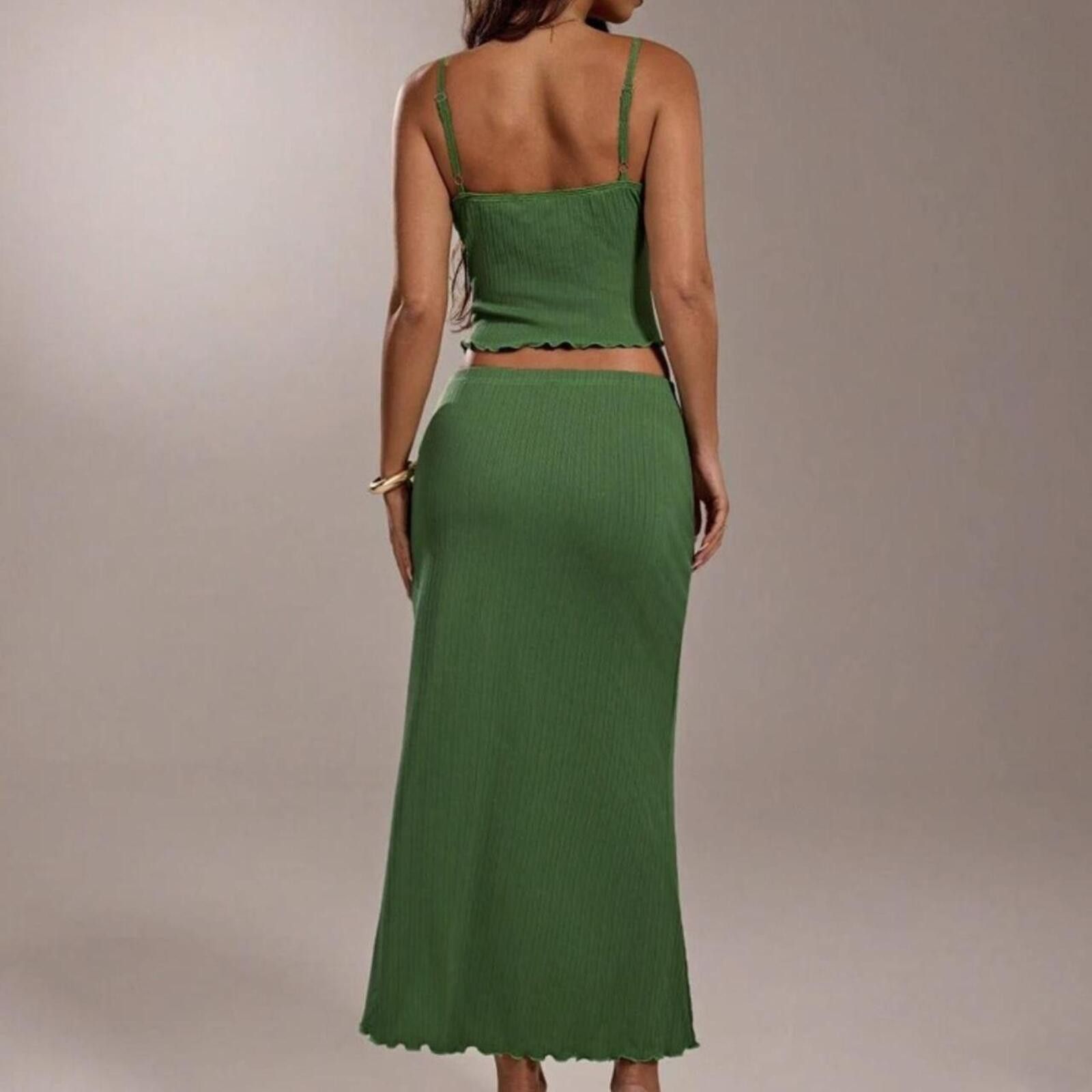 Forever 21 Forever 21 Green ribbed crop top and skirt set Size XS / US 0-2 / IT 36-38 - 5 Thumbnail