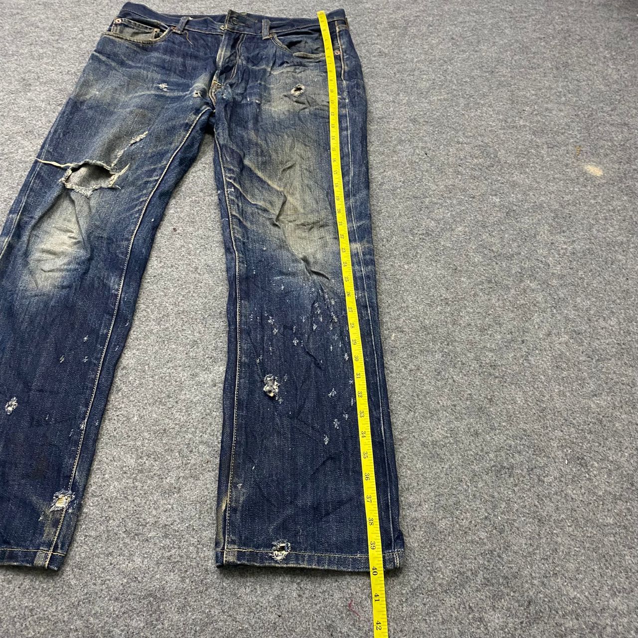 Japanese Brand Vintage Uniqlo Distressed Denim Kurt Cobain Style Size US 33 - 3 Thumbnail