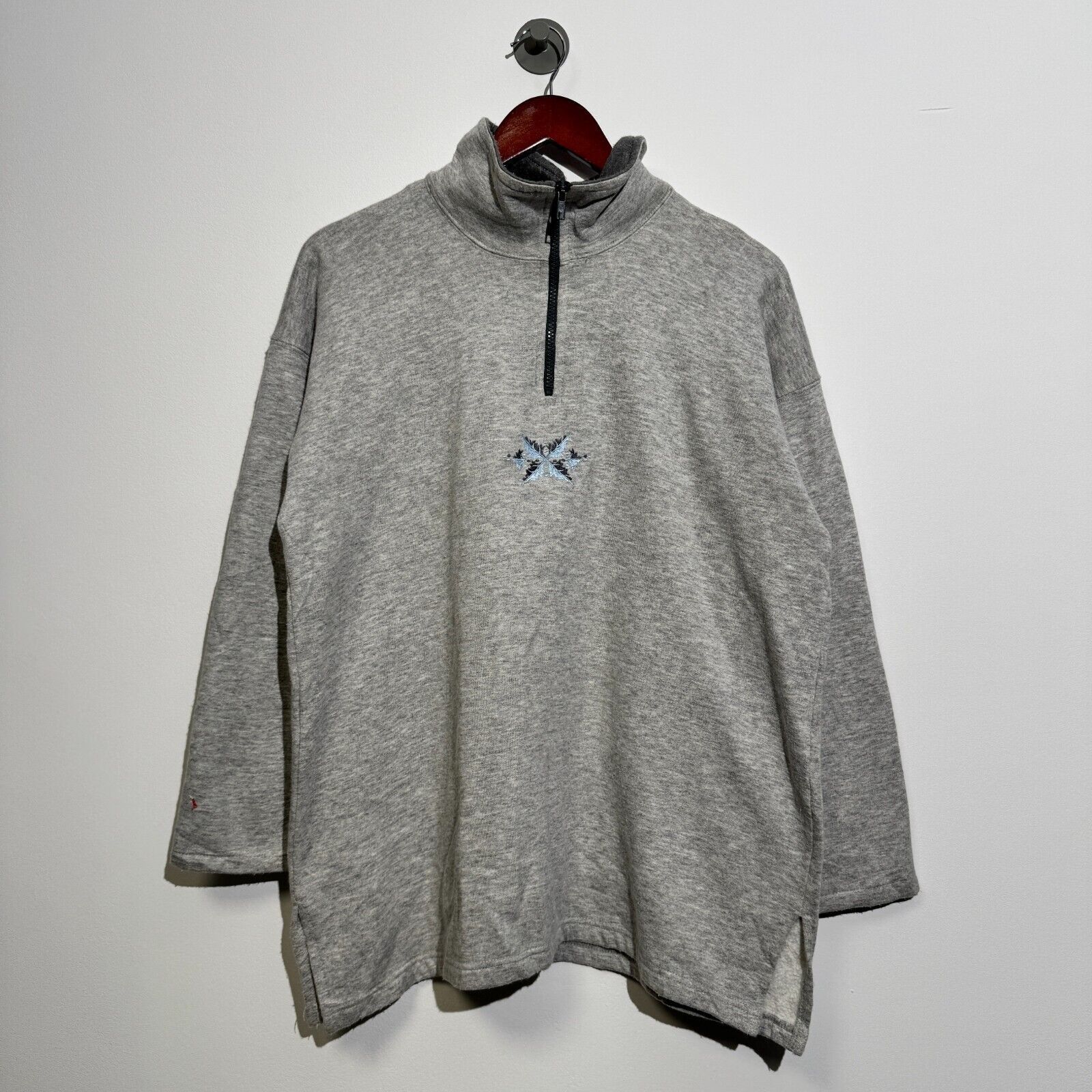 Vintage Vintage Unisex Gray Cotton Halfzip Sweatshirt Size XL Size US XL / EU 56 / 4 - 1 Thumbnail