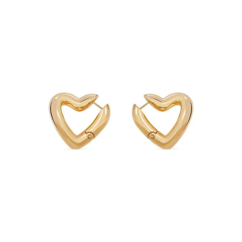 Balenciaga o1bcso1str0325 Size: OS / Loop Heart Earrings in Gold Size ONE SIZE - 1 Thumbnail