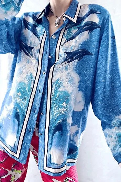 Escada Luxury Escada Silk Dolphin Printed Size M / US 6-8 / IT 42-44 - 1 Thumbnail