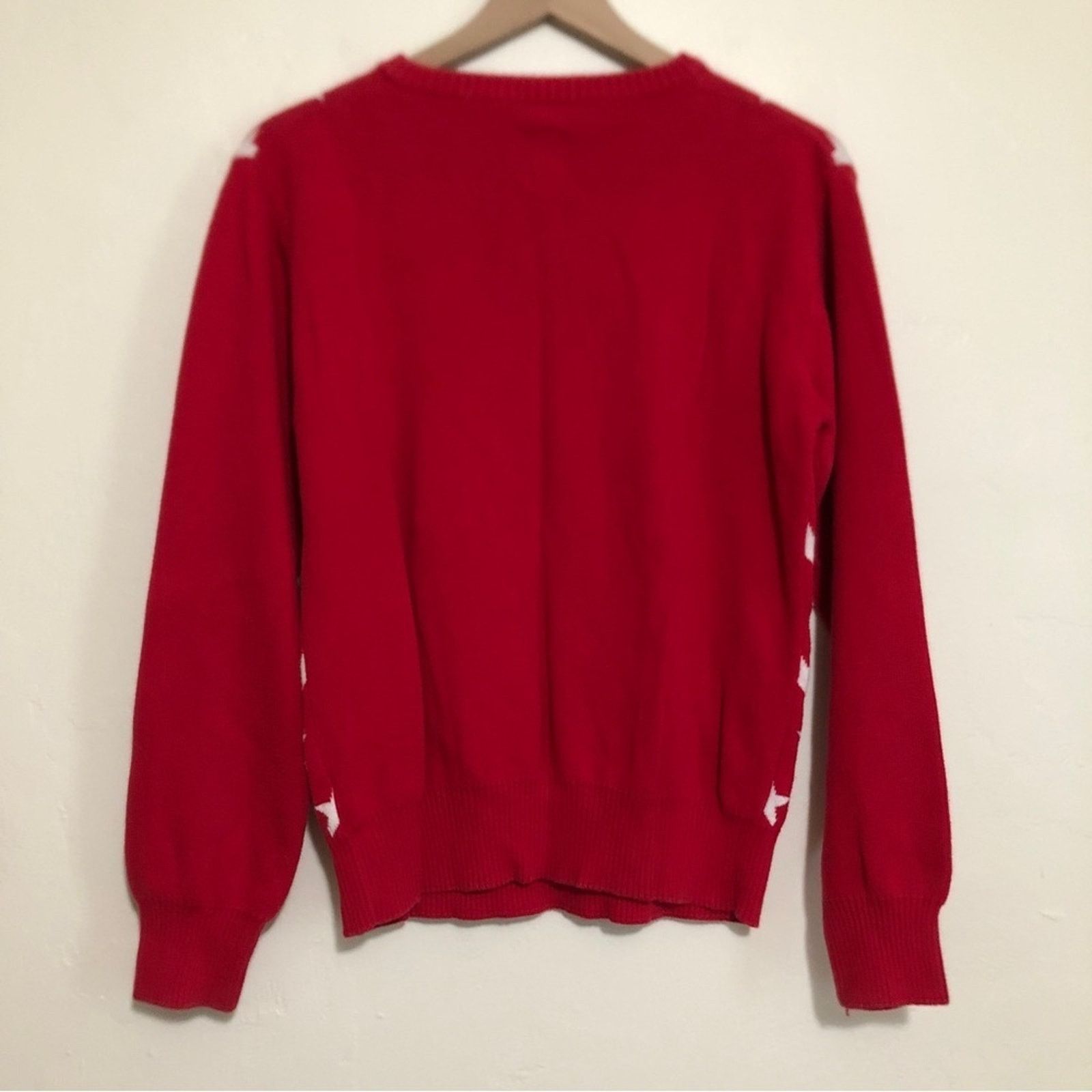 Other Poco Loco Star Knit Cotton Red White Pullover Sweater Size M / US 6-8 / IT 42-44 - 7 Thumbnail