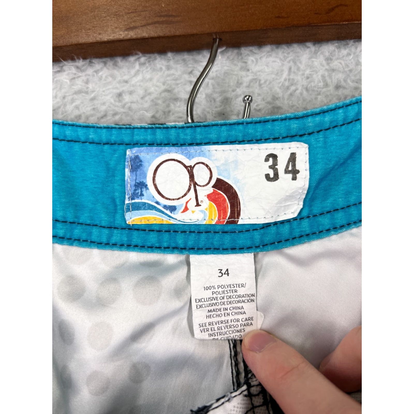 Ocean Pacific Ocean Pacific Swim Trunks Mens 34 Blue Black Board Shorts Cargo Pockets Surf Beach Size US 34 / EU 50 - 3 Thumbnail