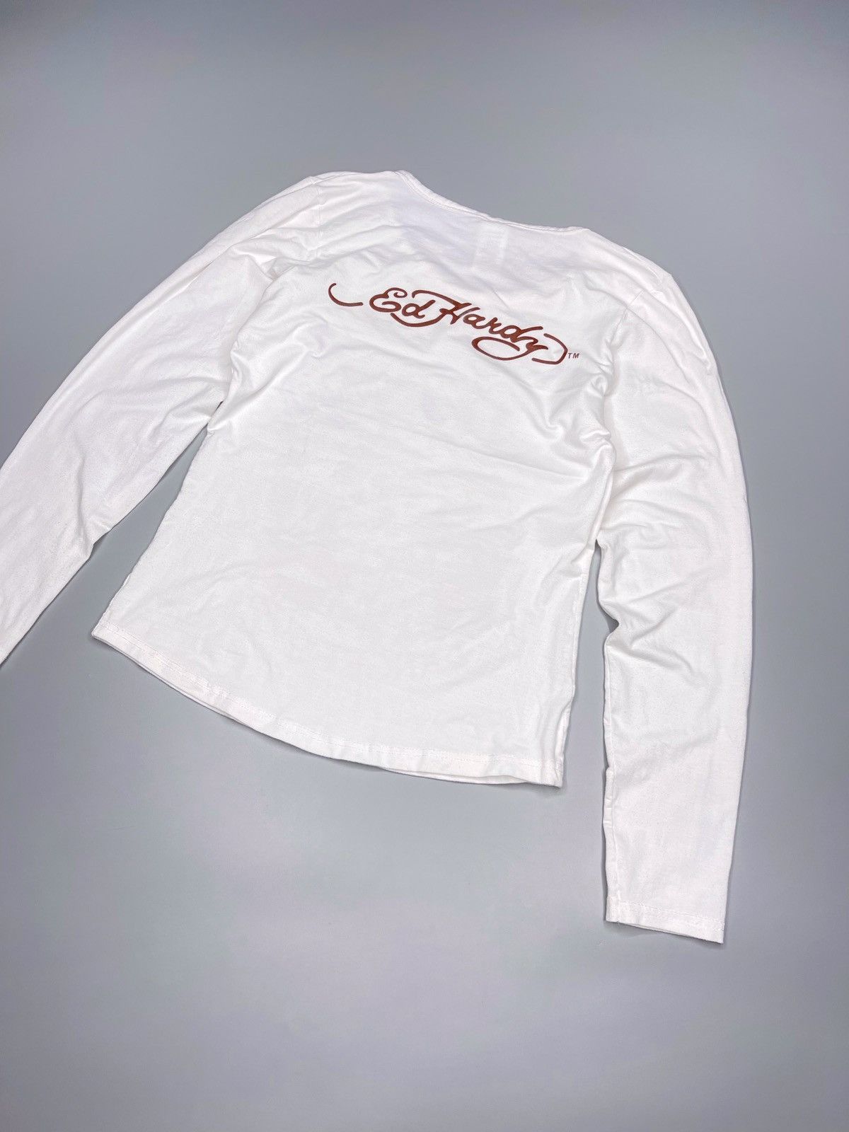 Ed Hardy × Vintage Rare Vintage Ed Hardy Y2k Dangerous Skull Long Sleeve Size S / US 4 / IT 40 - 6 Thumbnail